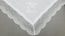 Linen " Mother of the Groom" Hanky
